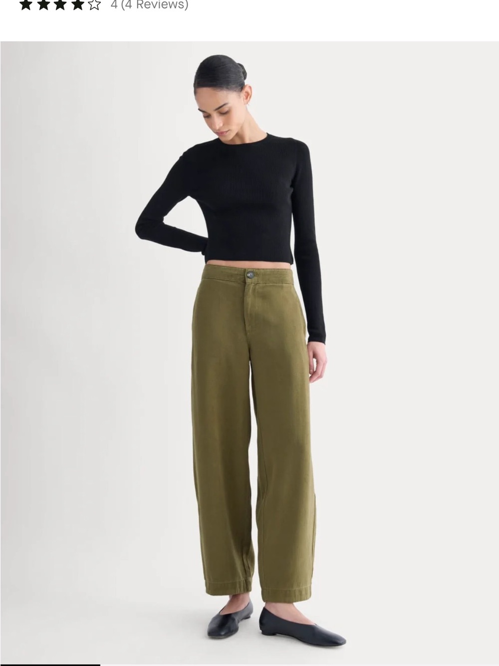 everlane buttersoft balloon pants, Olive size 0